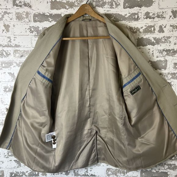 Eddie Bauer Blazer Men’s L Khaki Cotton Canvas Unstructured Casual Oversized - Picture 7 of 16